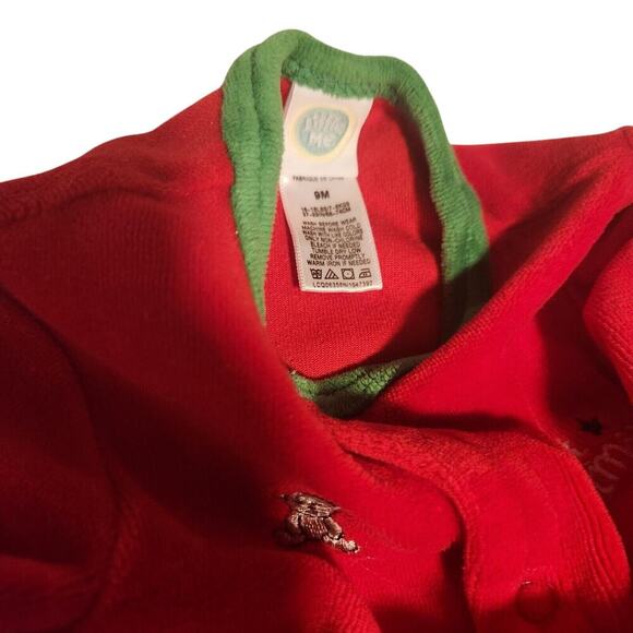 Little Me Baby Boy Holiday Bear Velour Footie Sleeper Outfit Christmas 9mos- Mc1 - Picture 7 of 7